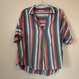 Madewell rainbow stripe shirt sz XL